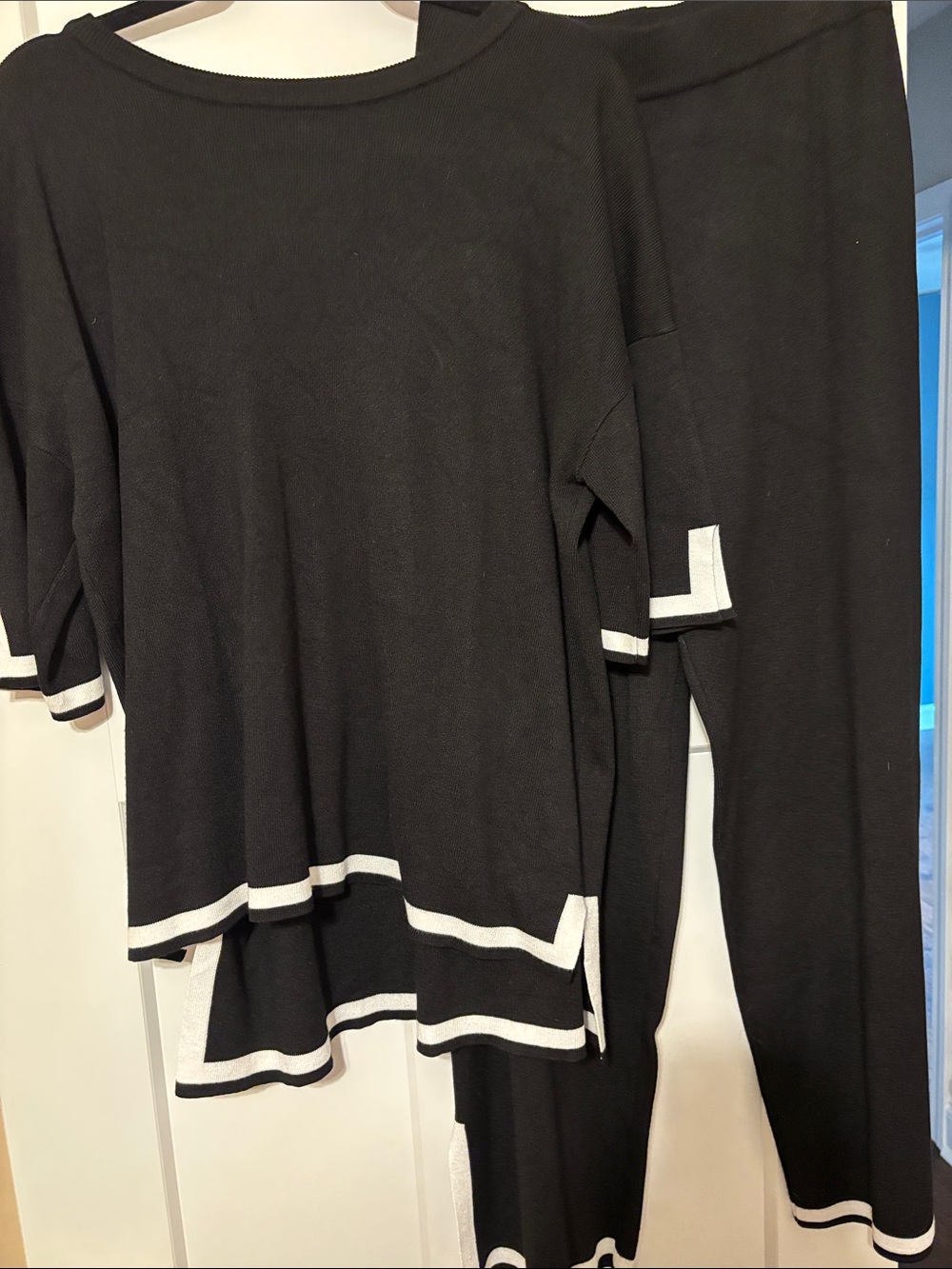 Black & White Trim Women's Matching Set